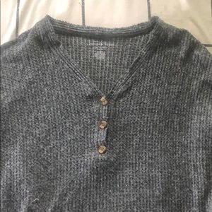 grey v neck henley